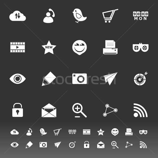 Internet nützlich Symbole grau hat Vektor Stock foto © nalinratphi
