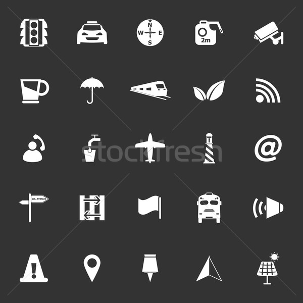 Mapa signo iconos gris stock vector Foto stock © nalinratphi