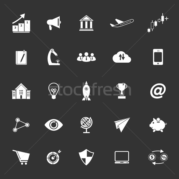 Startup business icons on gray background Stock photo © nalinratphi