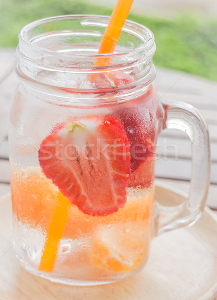 Infused water mug of mix fruit refreshing drink Stock photo © nalinratphi