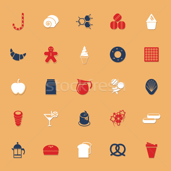 Sweet food classic color icons with shadow Stock photo © nalinratphi
