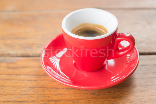 Fresh brewed hot espresso in red cup Stock photo © nalinratphi