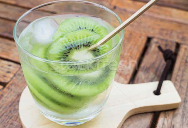 Close-up glass of kiwi infused water Stock photo © nalinratphi