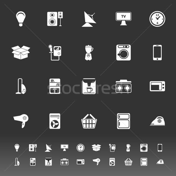 Home related icons on gray background Stock photo © nalinratphi