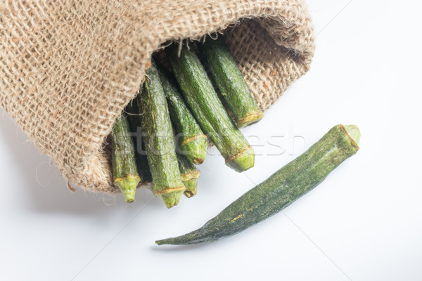 Healthy okra chips on clean background Stock photo © nalinratphi