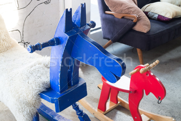 Crianças brinquedo cavalo de balanço estoque foto Foto stock © nalinratphi