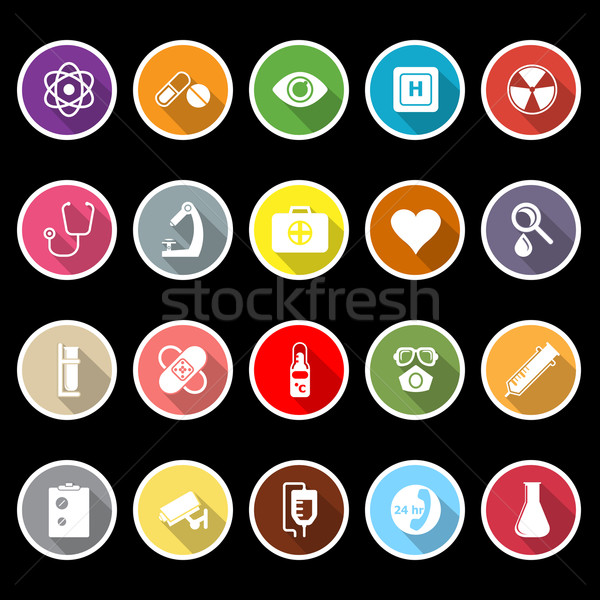 General hospital icons with long shadow Stock photo © nalinratphi