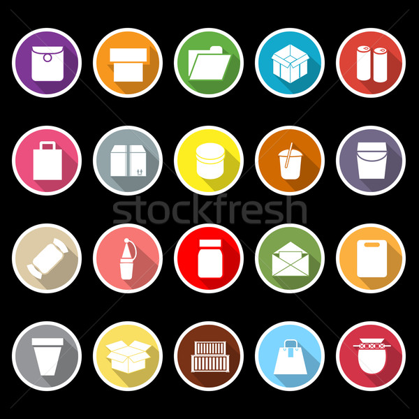 Package icons with long shadow Stock photo © nalinratphi