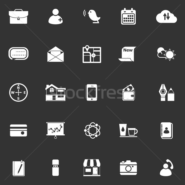 Mobile icons on gray background Stock photo © nalinratphi