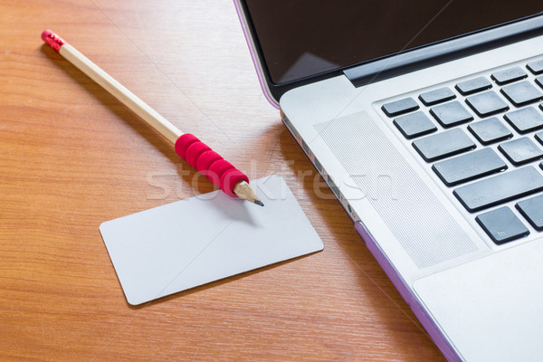 Stock fotó: Egyszerűen · szabadúszó · munka · asztal · laptop · stock