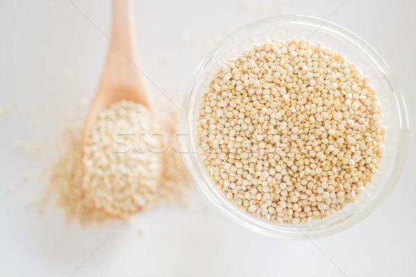 Raw organic white quinoa seeds Stock photo © nalinratphi
