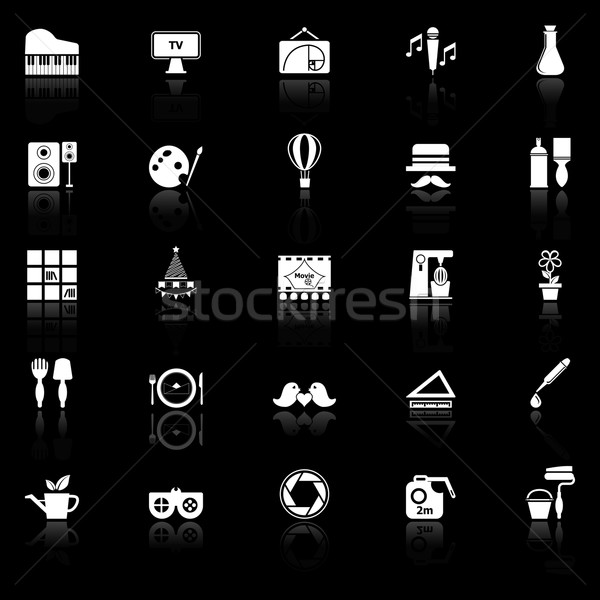 Art activité icônes noir stock vecteur [[stock_photo]] © nalinratphi