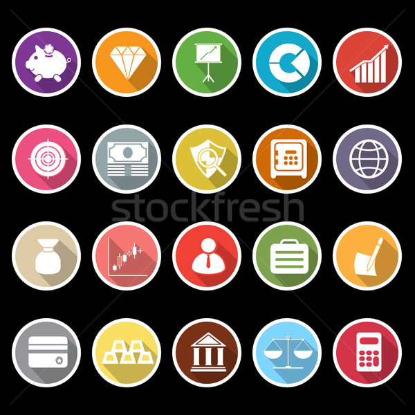 Finance icons with long shadow Stock photo © nalinratphi