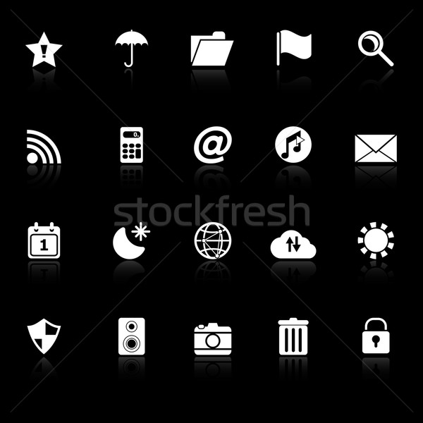 Tool bar icons with reflect on black background Stock photo © nalinratphi