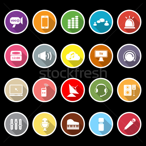Stock photo: Sound icons with long shadow