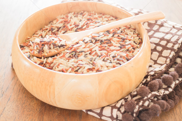 Egész gabona organikus rizs textúra étel Stock fotó © nalinratphi