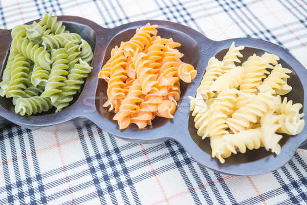 Multicolor fusilli prepare for pasta cuisine Stock photo © nalinratphi