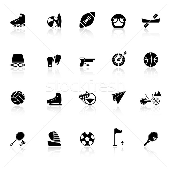 Extreme sport icons with reflect on white background Stock photo © nalinratphi