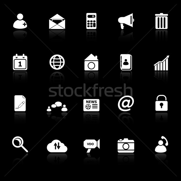 Foto stock: Telefone · móvel · ícones · preto · estoque · vetor · lápis