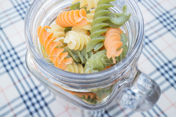 Multicolor fusilli prepare for pasta cuisine Stock photo © nalinratphi