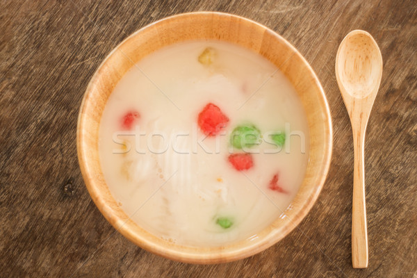 Water chestnut coated with tapioca starch in coconut cream Stock photo © nalinratphi