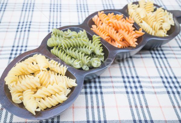 Multicolor fusilli prepare for pasta cuisine Stock photo © nalinratphi