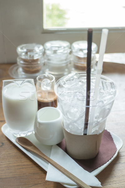 Bestanddeel ijs koffie mokka voorraad foto Stockfoto © nalinratphi