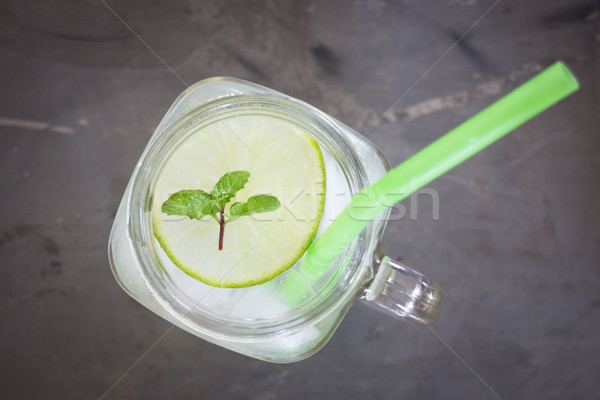 Cup of honey lime healthy drink Stock photo © nalinratphi