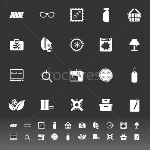 Sewing cloth related icons on gray background Stock photo © nalinratphi