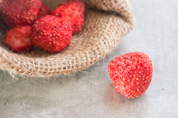 Healthy strawberry crispy on clean background Stock photo © nalinratphi