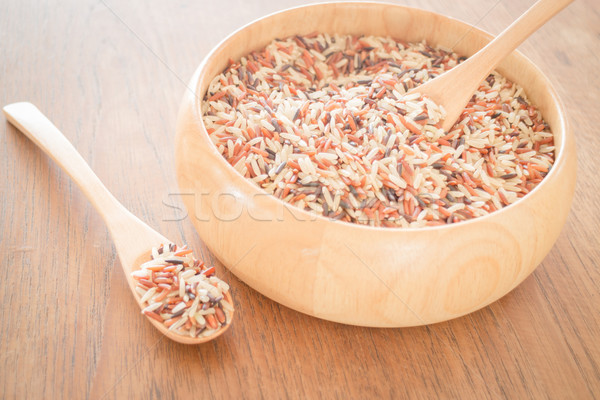 Multi whole grain of organic jusmine rice Stock photo © nalinratphi