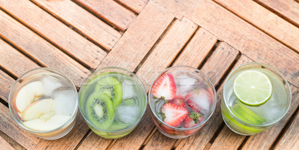 Variety fruit infused water with iced Stock photo © nalinratphi