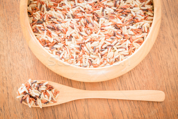 Multi whole grain of organic jusmine rice Stock photo © nalinratphi