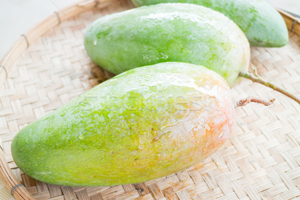 Thai natural giant green mango Stock photo © nalinratphi