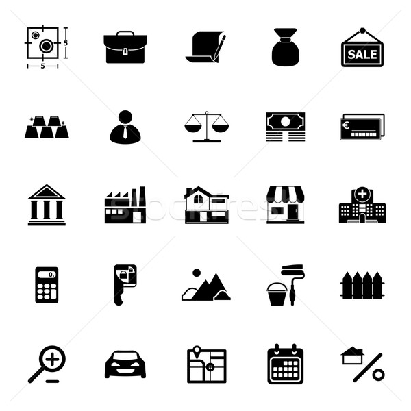住宅ローン 住宅ローン アイコン 白 在庫 ベクトル ストックフォト © nalinratphi