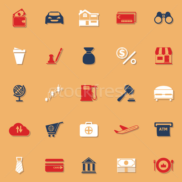 E wallet classic color icons with shadow Stock photo © nalinratphi