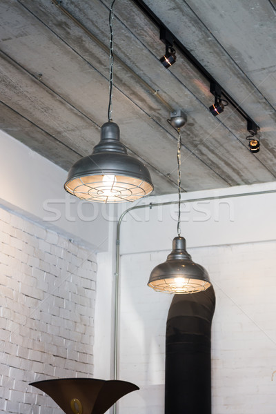 Black ceiling lamp in the room Stock photo © nalinratphi
