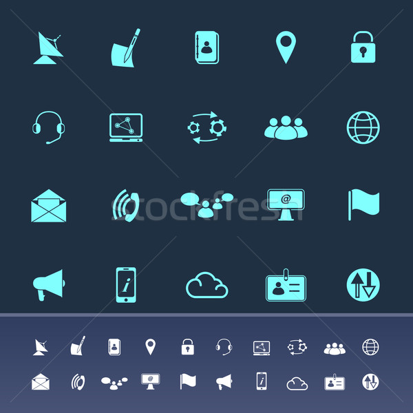 Stock photo: Communication color icons on navy background