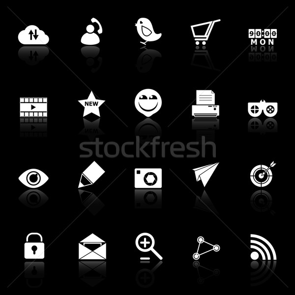 Internet nützlich Symbole schwarz hat Vektor Stock foto © nalinratphi