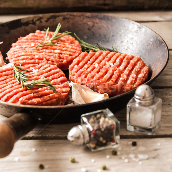 Raw Ground beef meat Burger steak cutlets  Stock photo © Naltik