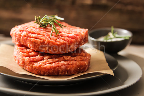 Zdjęcia stock: Surowy · ziemi · wołowiny · mięsa · burger · stek