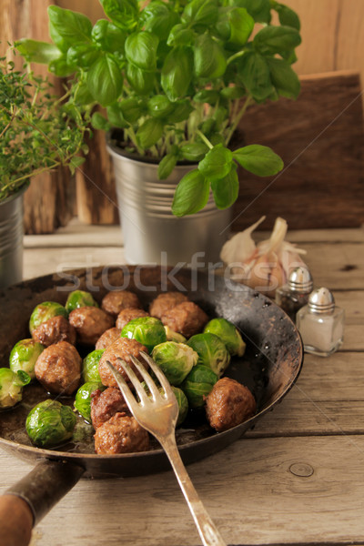 капуста базилик сковорода Сток-фото © Naltik