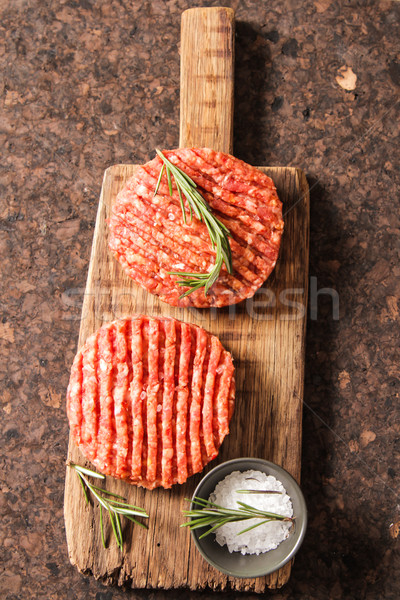 сырой землю говядины мяса Burger стейк Сток-фото © Naltik
