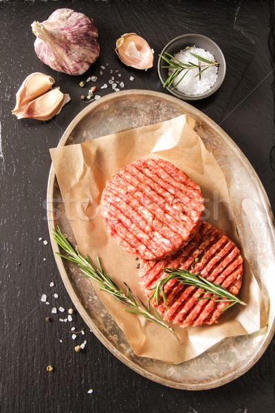 Foto stock: Terreno · carne · carne · burger · bife