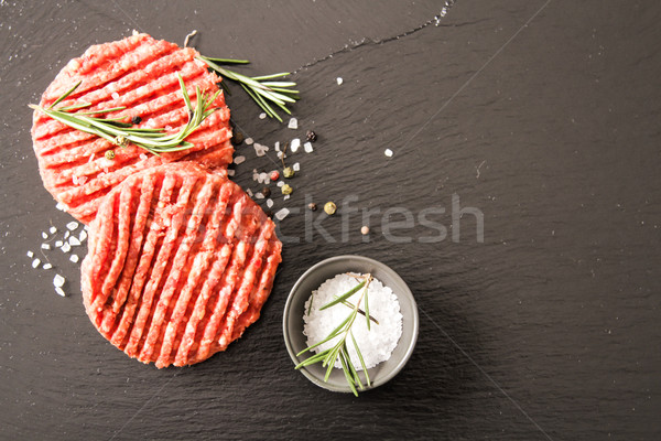 Raw Ground beef meat Burger steak cutlets  Stock photo © Naltik