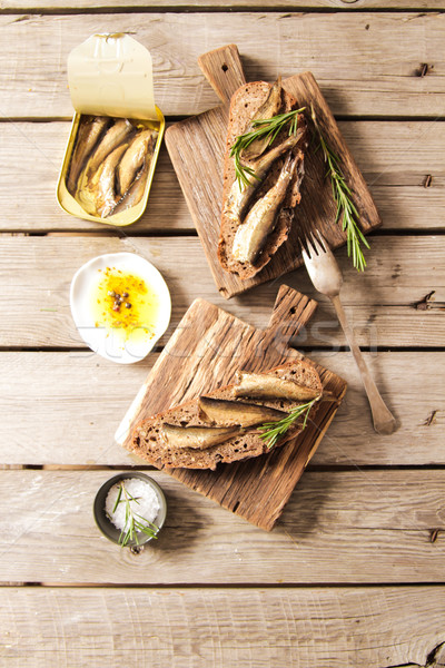 сэндвич Тапас оливками соль продовольствие Сток-фото © Naltik