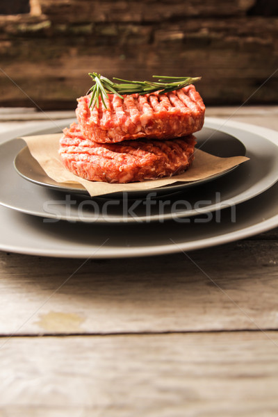 Brut sol boeuf viande Burger steak [[stock_photo]] © Naltik