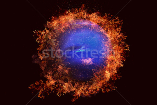 Planet in fire - Neptune. Science fiction art. Stock photo © NASA_images