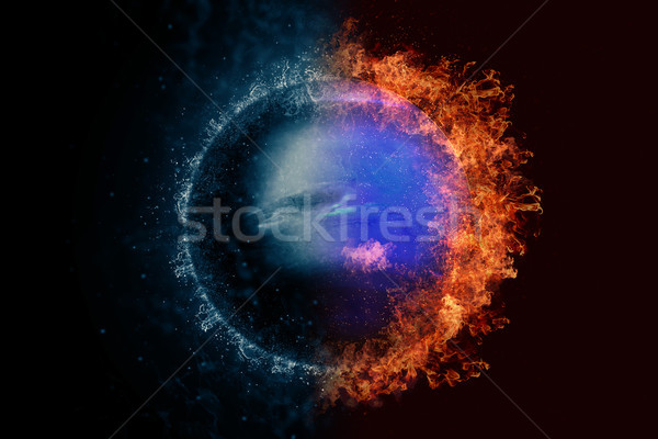 Stock foto: Planeten · Wasser · Feuer · scifi · Kunstwerk · Natur