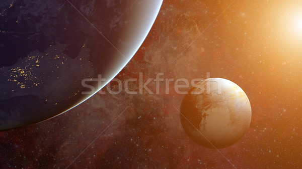 Zonnestelsel pluto wetenschap communie afbeelding zon Stockfoto © NASA_images
